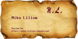 Miks Liliom névjegykártya